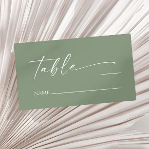 Carte De Placement Moderne minimaliste Élégant Sage Mariage vert