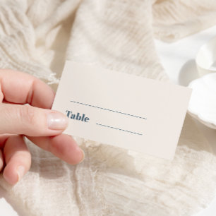 Carte De Placement Moderne minimaliste Marine Mariage bleu beige