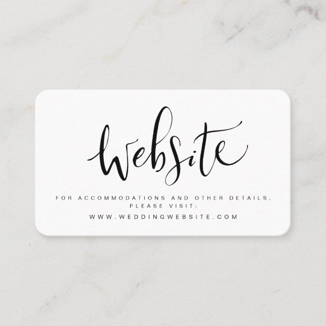 Carte De Placement Moderne Simple Script Mariage site web Insérer une (Devant)