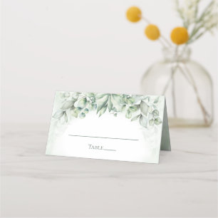 Carte De Placement Monogramme vert Eucalyptus Mariage