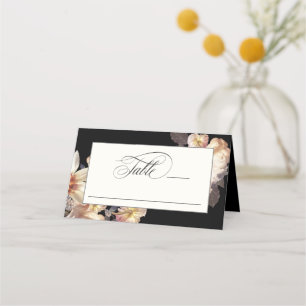 Carte De Placement Moody foncé élégant Mariage floral