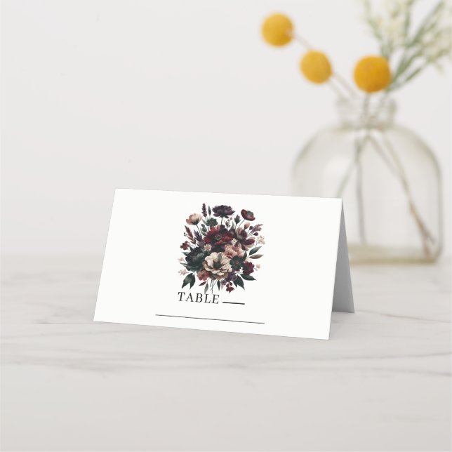 Carte De Placement Moody Rustic Garden Florals Mariage bohémien (Devant)