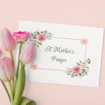 Mother’s Day Floral Prayer Card With Bible Verse 