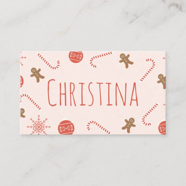Carte De Placement Motif de Noël mignon (Devant)