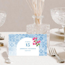 Motif de tuiles méditerranéennes Table pliée Carte