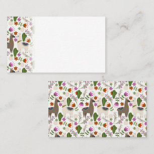 Carte De Placement Motif floral de cactus d'alpaca Amoureux des anima