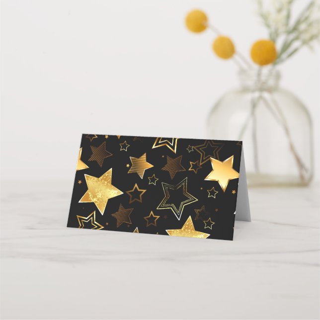 Carte De Placement Motif sans couture avec étoiles d'or (Devant)