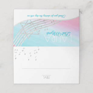 Carte De Placement Musique Bat mitzvah Silver Music Notes Carte de si