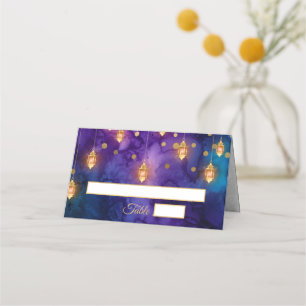 Carte De Placement Mystic Purple Blue Fairy Bokeh Gold Mariage