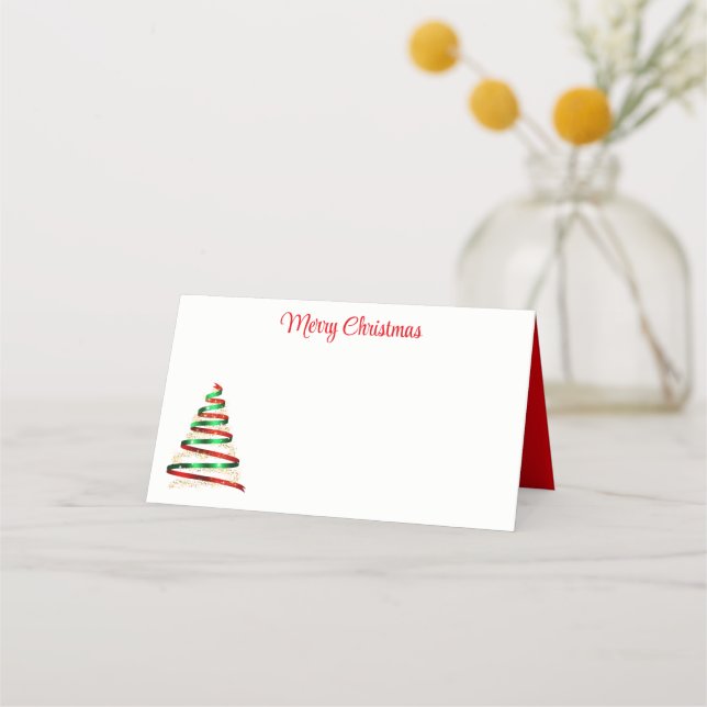 Carte De Placement Name Place Card-Christmas Tree Place Card (Devant)