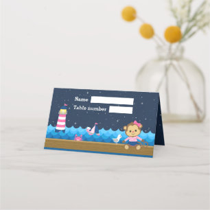 Carte De Placement Nautique Monkey Rose Navy Sièges d'anniversaire