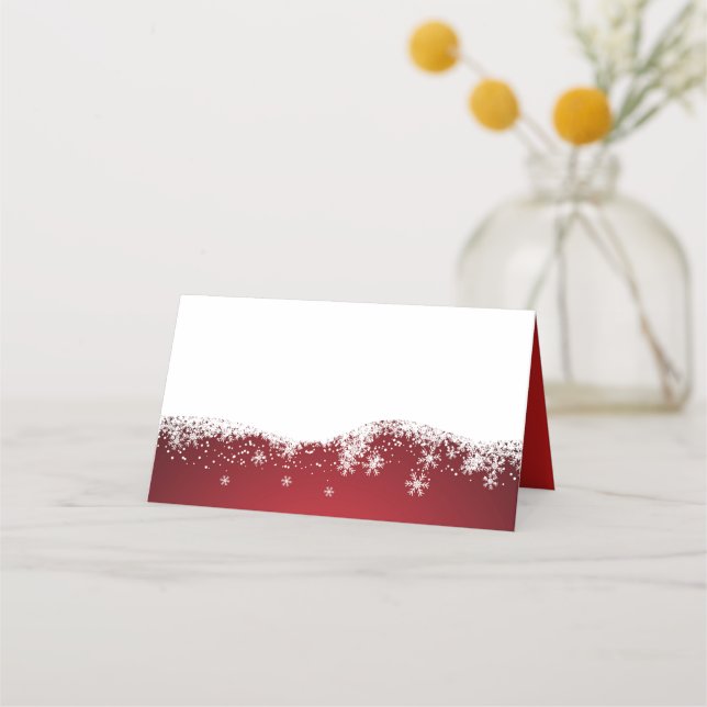 Carte De Placement Neige hiver moderne | Fêtes (Devant)