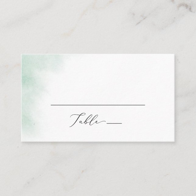 Carte De Placement Nettoyage aquarelle | Mariage plat vert (Devant)