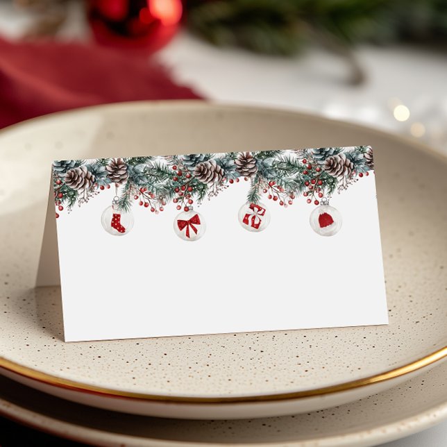 Carte De Placement Noël Rouge Joyeux Petit Baby shower (Créateur téléchargé)