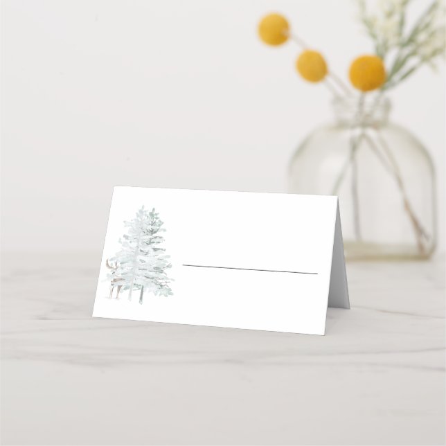 Carte De Placement Noir de cerf de bois rustique (Devant)