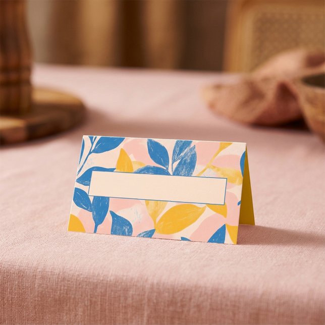 Carte De Placement Nom botanique Place Card Nom manuscrit Espace (Botanical Name Place Card Handwritten Name Space)