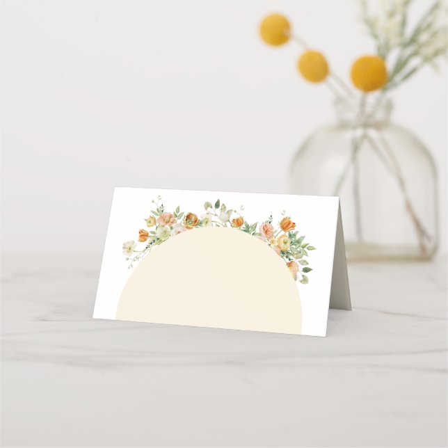Carte De Placement Nom de l'arc des fleurs de saumons de printemps (Devant)
