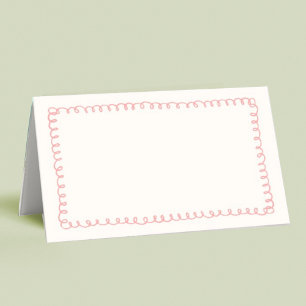 Carte De Placement Nom de mariage français cru tiré à la main