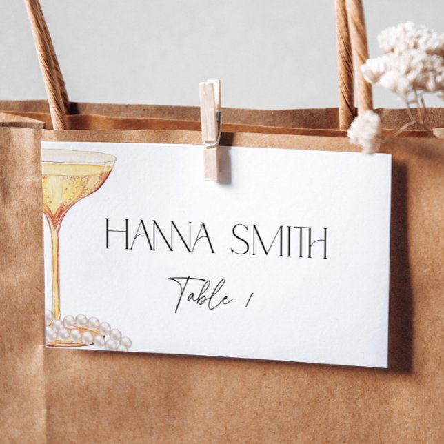 Carte De Placement Nom de table pour une Baby Shower "Perles et Prose (Créateur téléchargé)