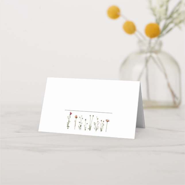 Carte De Placement Nom du mariage de fleurs sauvages (Devant)