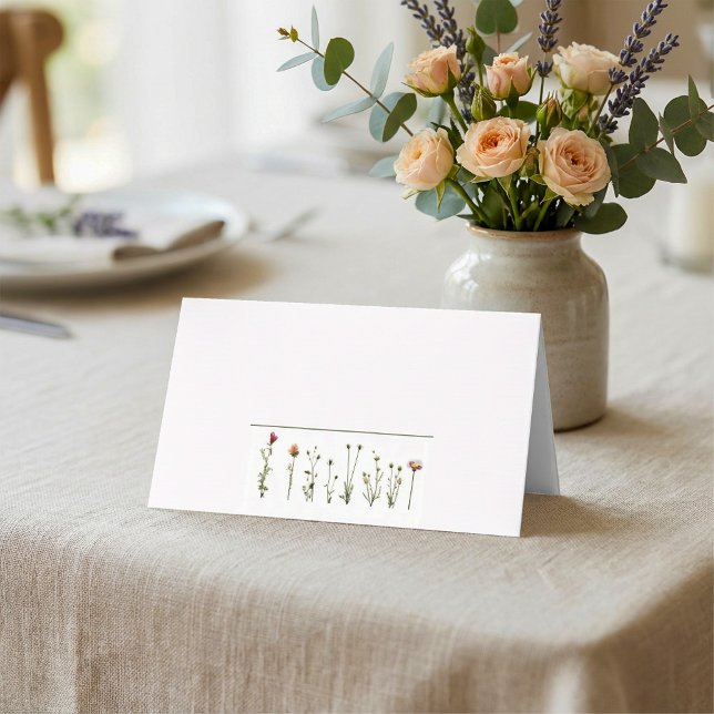 Carte De Placement Nom du mariage de fleurs sauvages (Wild flowers wedding name place card.)
