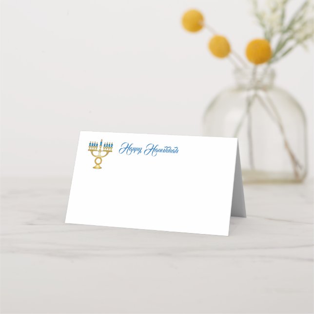 Carte De Placement Nom Place Card-Hanoukka (Devant)