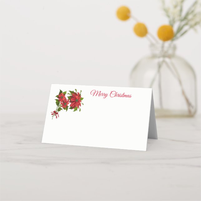 Carte De Placement Nom Place CardPoinsettias (Devant)