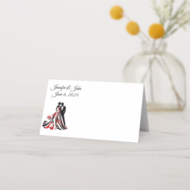 Carte De Placement Nom plié Place Card-Mariage Couple (Devant)