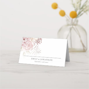 Carte De Placement Noms des fleurs roses Dusty Date Mariage de bienve