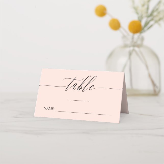Carte De Placement Noms et date du Mariage de la calligraphie Delicy (Devant)