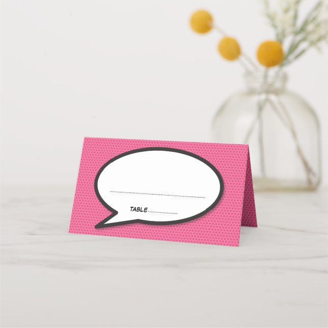 Carte De Placement Noms personnalisés et date de la bande dessinée Po (Devant)