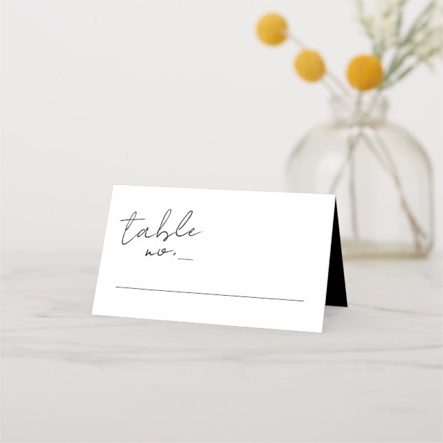 Carte De Placement Noms personnalisés modernes Mariage noir blanc (Devant)