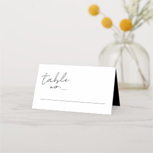 Carte De Placement Noms personnalisés modernes Mariage noir blanc