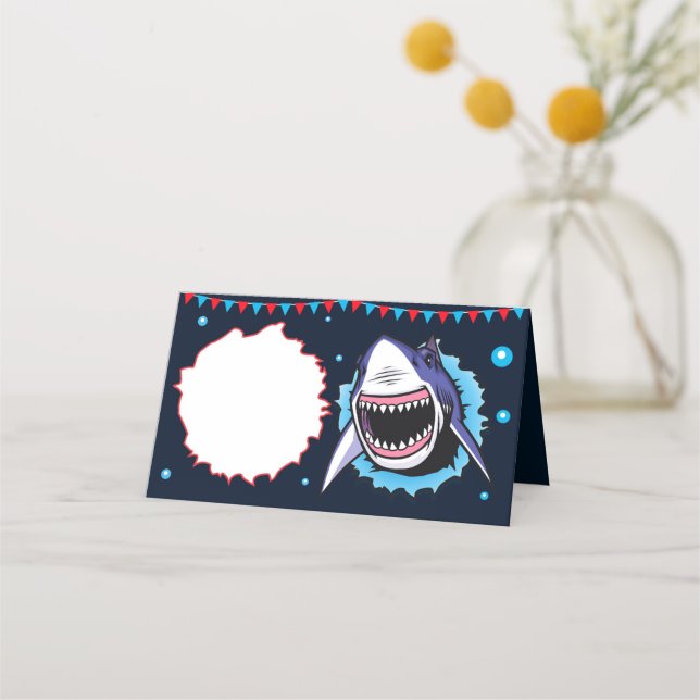 Carte De Placement Nourriture de requin étiquettes Carte Shark Place (Devant)