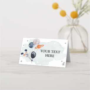 Carte De Placement Nourriture Tente Espace Astronaut Galaxy Douche No