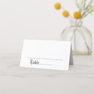Carte De Placement Numéro de siège du Mariage de script simple et élé
