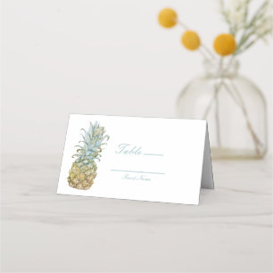 Carte De Placement Numéro de table de mariage à l'ananas tropical