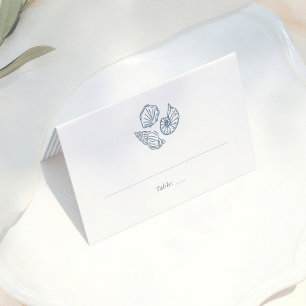 Carte De Placement Numéro de table de mariage bleu doodle fantaisiste