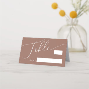 Carte De Placement Numéro de table de Mariage minimal en terre cuite