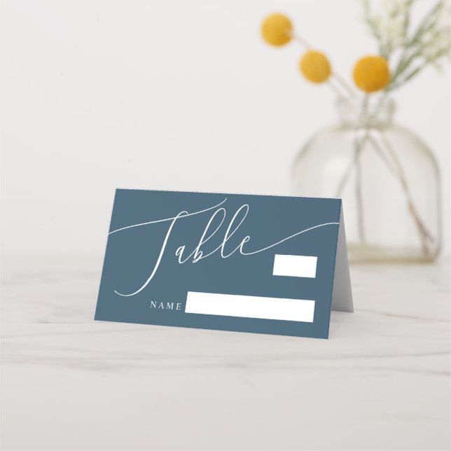 Carte De Placement Numéro de table de Mariage minimal turquoise (Devant)