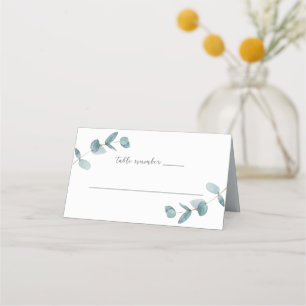 Carte De Placement Numéro de table de Mariage minimaliste simple Euca