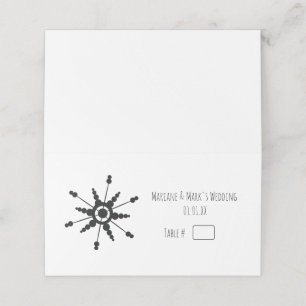 Carte De Placement Numéro de table de mariage simple flocon de neige 