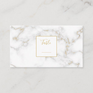 Carte De Placement Numéro de table de réception de mariage Gold Marbl