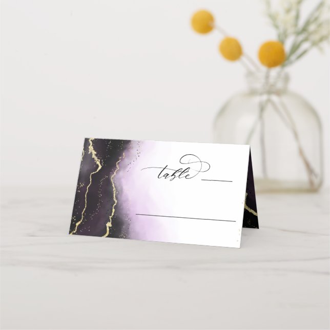 Carte De Placement Numéro de table du Mariage d'éthérie Mist Ombre Am (Devant)