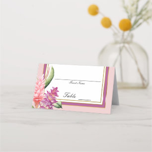 Carte De Placement Numéro de table Orchidée Fleurie Tropicale Violet 