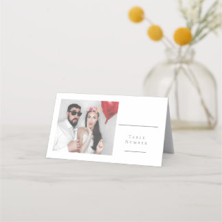 Carte De Placement Numéro de tableau photo minimaliste Mariage