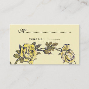 Carte De Placement Numéros de table de mariage vintage, couronne Rose