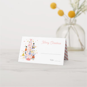 Carte De Placement Nutacker Pink Christmas Tree Holiday
