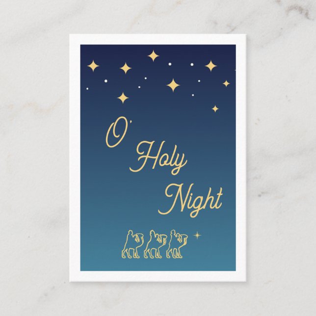 Carte De Placement O Holy Night Elegant Christmas Prayer Card (Devant)