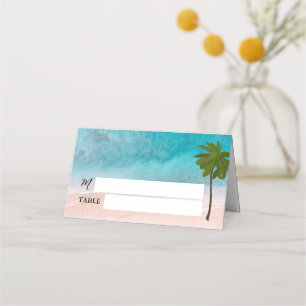 Carte De Placement Ocean Beach Palm Tree Mariage